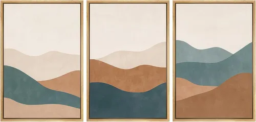 Miniatura 78 de SIGNWIN Lienzo enmarcado para pared, juego de arte sereno de pantanos con humedales verdes e ilustraciones de agua tranquila, arte moderno