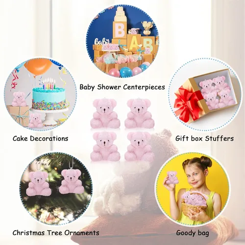 Miniatura 5 de Threan 8 Piezas Mini Osos de Peluche de 4'' Osos Pequeños a Granel Juguetes de Animales de Peluche Muñecos de Oso Suave Pequeños Rellenos de Regalo