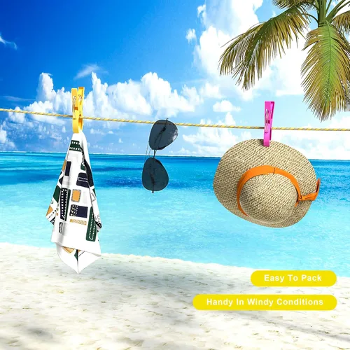 Miniatura 4 de ECROCY Clips para toallas de playa resistentes para sillas de playa, paquete de 8 clips para toallas antideslizantes, impermeables, clips