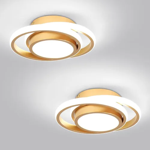 Miniatura 9 de CANEOE Lámpara de Techo LED Pequeña y Moderna, Dorada Redonda, Accesorios de Luz de Pasillo para Techos, Lámparas de Techo Interiores para Pasillo