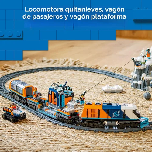 Miniatura 3 de LEGO City Explorers' Arctic Polar Express Train Set - Juguetes de construcción y aprendizaje para niños - Tren a control remoto para niños y niñas