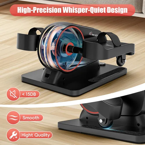 Miniatura 6 de ANCHEER Máquina elíptica para debajo del escritorio, mini bicicleta estática 2 en 1, pantalla digital, 9 niveles de resistencia, 12 niveles