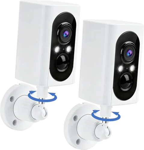 Cámaras de seguridad inalámbricas para exteriores, 355°, rotación panorámica, 2K, cámaras de visión nocturna a color, para seguridad en el hogar,