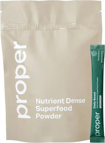Miniatura 10 de Proper, The Greens Daily Boost Organic Greens Powder. Alimento Integral, Polvo Vegetal Superalimento Sabor Manzana con Pasto de Trigo, Espirulina