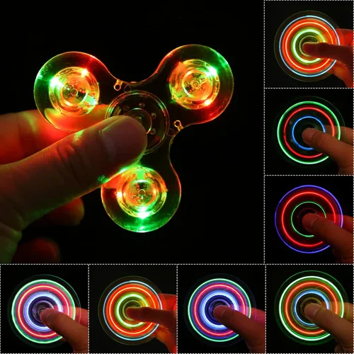 Miniatura 5 de SCIONE Paquete de 5 juguetes giratorios con luz LED, juguetes sensoriales que brillan en la oscuridad para niños, juguetes antiestrés para aliviar