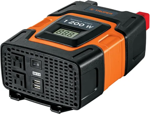 Truper Inversor de corriente 10491 / INCO-1000-1000 W con puerto de carga USB