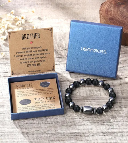 Miniatura 7 de Pulseras hechas a mano para hombres, regalos geniales para él, novio, marido, papá, hijo, abuelo, nieto, hermano, relleno de calcetines de Navidad