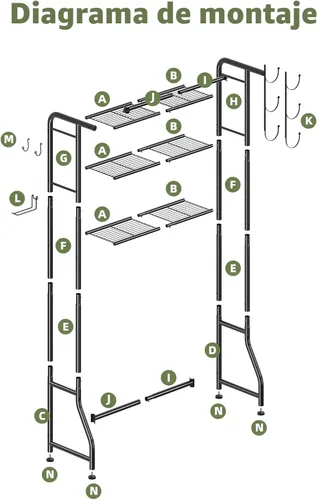 Miniatura 8 de Simple Trending Sobre el gabinete de almacenamiento del inodoro, organizador de estante de baño de metal con soporte para papel y ganchos, 3 Negro
