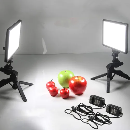 VILTROX 2 juegos de lámpara de luz LED de fotografía con bicolor 3300K-5600K, pantalla LCD HD, CRI 95 para DSLR mesa estudio fotográfico con