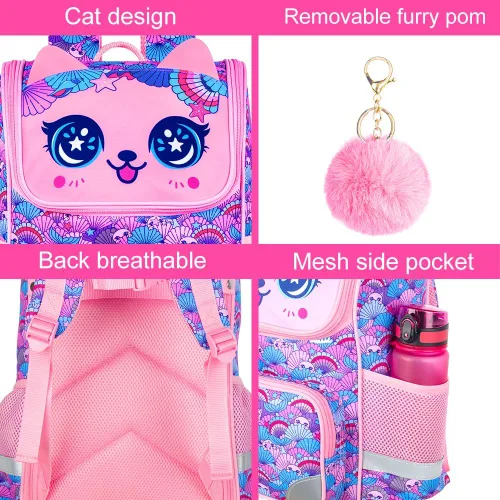 Miniatura 28 de KLFVB Mochila de 3 piezas para niñas y niños, bolsa de libros de dinosaurio de unicornio de 15 pulgadas con lonchera, bolsa escolar preescolar