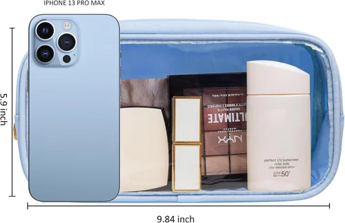 Miniatura 2 de KOTORA Bolsa de maquillaje transparente, bolsa de cosméticos, pequeña bolsa pequeña, bolsa de aseo aprobada por la TSA, bolsas de aseo