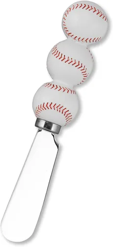 Miniatura 6 de Supreme Housewares Esparcidores de queso de béisbol, asas de resina pintadas a mano con cuchillas de acero inoxidable para untar queso crema