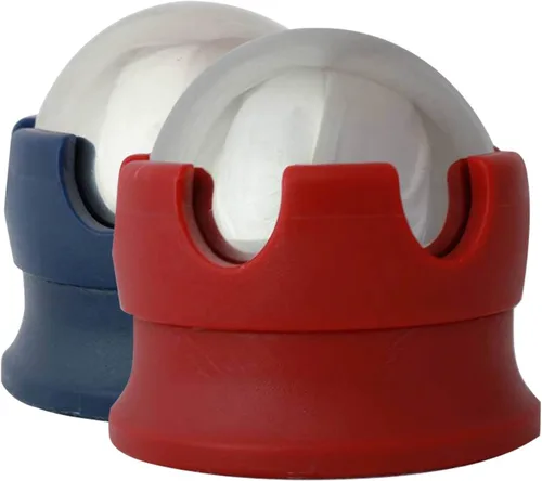 Bola para masaje caliente y frío, alivia el dolor muscular rápido, con bolas de acero inoxidable para terapia con calor o hielo Conjunto rojo y azul