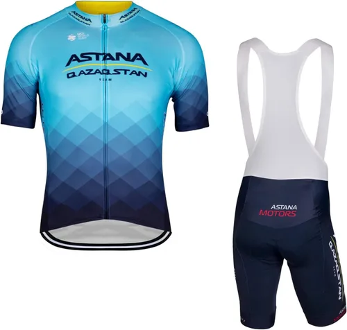 Juego de camiseta de ciclismo para hombre, camiseta transpirable de ciclismo ASTANA 2022 Pro Team ASTANA, kit corto de camiseta de ciclismo MTB