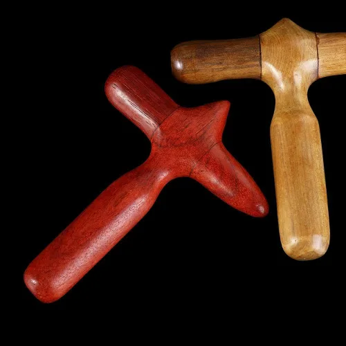 Miniatura 5 de Herramienta de masaje de pies, punto de gatillo de madera, masaje de pies de sándalo, martillo cruzado portátil, palo de masaje corporal para viajes