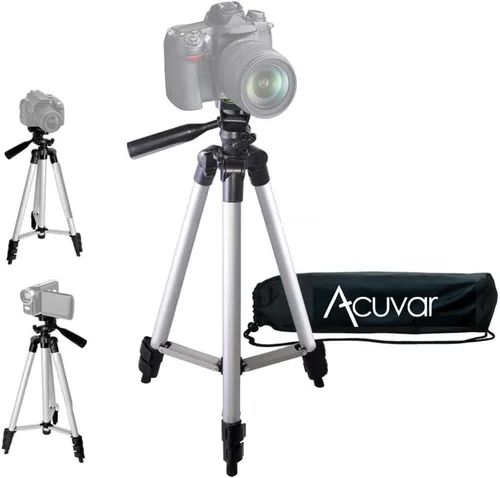 Miniatura 11 de Acuvar Trípode de teléfono de 50 pulgadas con soporte giratorio, filmación vertical y horizontal para iPhone y Android, trípode ligero de aluminio