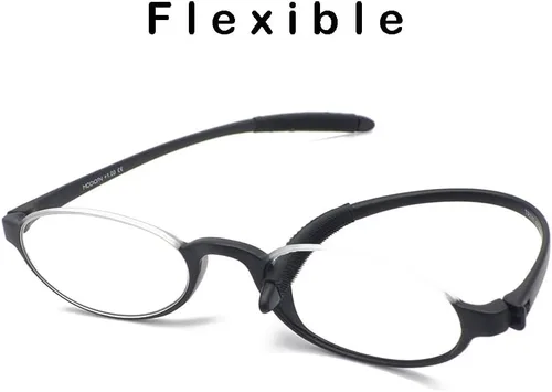 Miniatura 4 de Lentes de lectura flexibles, ligeros, delgados y elegantes, marco redondo de media luna, aumento elegante para hombres y mujeres