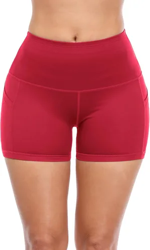Miniatura 3 de CADMUS - Pantalones cortos deportivos de tiro alto para mujer, para yoga, acondicionamiento físico y correr, con bolsillos profundos