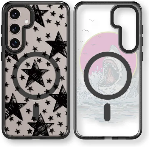Miniatura 130 de Rosarnnah Funda compatible con Samsung Galaxy S24 Ultra, bonita estética, a la moda, divertida funda con estampado de gatito y gato, duradera a
