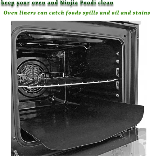 Miniatura 2 de Revestimientos de horno antiadherentes para la parte inferior del horno eléctrico, gas y microondas, 500F, fácil de limpiar, fibra de teflón PTFE