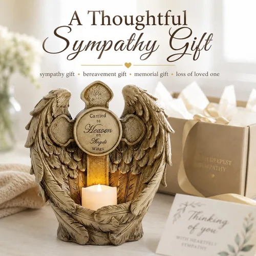 Miniatura 6 de Estatua conmemorativa de alas de ángel solar con vela LED y cruz, decoración de tumbas de resina resistente a la intemperie para cementerio, regalos