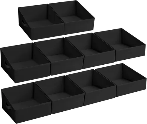 Miniatura 34 de DIMJ Contenedores de almacenamiento trapezoidales para ropa, 4 paquetes organizadores de armario y cestas de almacenamiento, cestas plegables