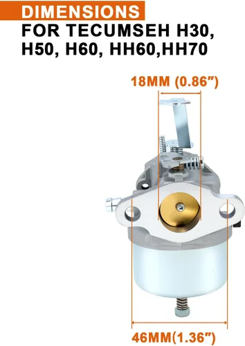 Miniatura 2 de Savior 632272 Carburador compatible con Tecumseh H30 H50 H60 HH60 632230 632631 631067 632235 631867 632019A 632019 631828 632076 63106 7A 5HP 6HP