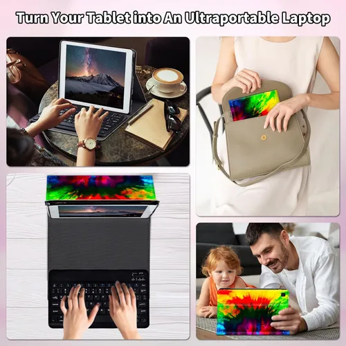 Miniatura 7 de Funda para Samsung Galaxy Tab S6 Lite 2022/2020 Teclado Inalámbrico Desmontable y Cubierta De Soporte De Cuero PU Funda Protectora Para Samsung