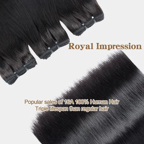 Miniatura 4 de Extensiones de cabello humano lacio 12A con cierre de encaje HD de 5 x 5 (16, 18, 20 + 14 pulgadas), tejido de cabello humano virgen brasileño 100%