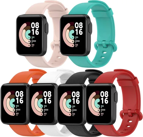 FitTurn Paquete de 6 correas deportivas compatibles con Xiaomi Mi Watch Lite 2/Redmi Watch Lite 2, correa impermeable de silicona suave compatible