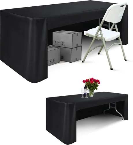Miniatura 14 de ABCCANOPY Mantel rectangular de 6 pies para mesas rectangulares, de poliéster, lavable, para banquetes, bufé, fiestas, vacaciones, cenas, bodas