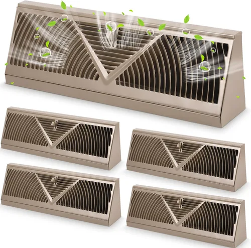 Miniatura 7 de Yaocom Paquete de 2 Rejillas de Registro de Zócalo Tamaño de Abertura de Conducto de 15 Pulgadas Cubiertas de Ventilación para Difusor de Piso