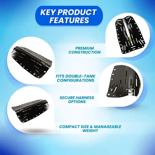 Miniatura 6 de Scuba Choice Scuba Tech Buceo Aluminio Negro Placa trasera