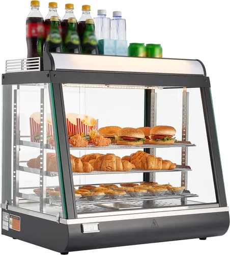Miniatura 16 de VEVOR Exhibidor Calentador de Alimentos Comercial de 2 Niveles, Calentador Exhibidor de Alimentos de 800W con Luz para Mejorar la Exhibición