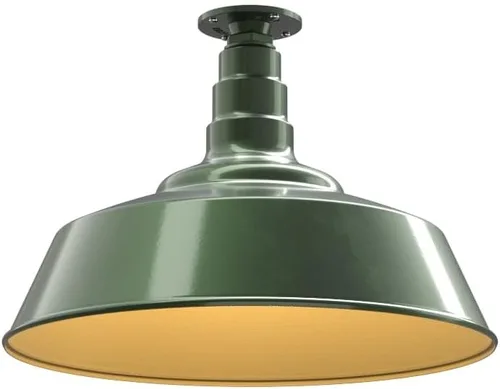 Miniatura 66 de Steel Lighting Co. Manhattan Warehouse Light Lámpara colgante montada en el techo Cúpula de 20 pulgadas Montaje al ras Luz de granero
