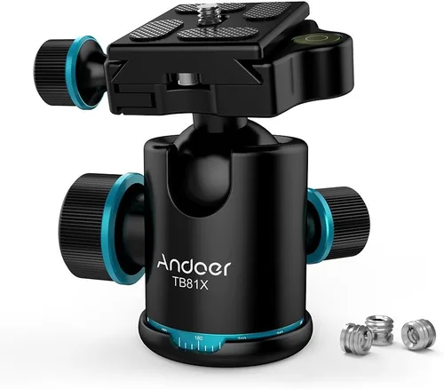 Miniatura 8 de Andoer cabezal de trípode, con rotación de 360 grados. Trípode para cámara con placa de liberación rápida y cabeza de bola, carga máxima de 8 kg