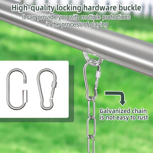 Miniatura 5 de AGPTEK Cubo de columpio resistente con cuerda ajustable, forma linda, capacidad de 250 libras y 150 libras, color verde Green-2