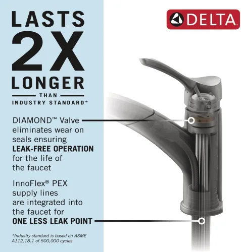 Miniatura 5 de Delta Linden 4353-AR-DST - Grifo de cocina de níquel cepillado con rociador extraíble, contemporáneo de un solo agujero, mango único, acero