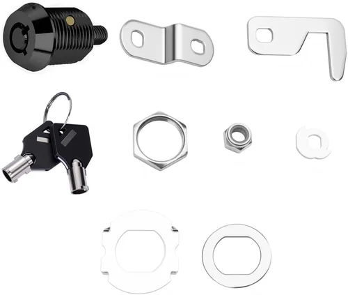 Miniatura 7 de WOOCH - Cerradura de caja de herramientas tubular de leva de reemplazo con gancho y llave por igual (5/8 pulgadas, negro, paquete de 1)