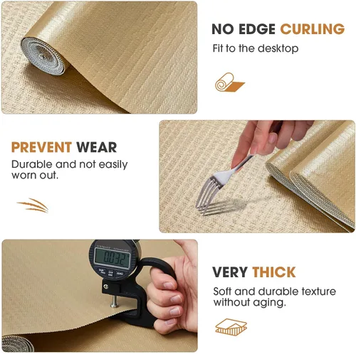 Miniatura 6 de Forro antideslizante para cajones y estantes, no adhesivos, grueso, agarre fuerte, impermeable, lavable, protege los estantes del aparador, armarios