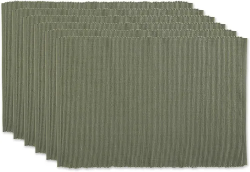 Miniatura 15 de DII - Juego de manteles individuales acanalados para uso diario 100% algodón, 13x19, gris, 6 piezas