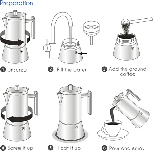 Miniatura 5 de Easyworkz Diego - Máquina de café expreso para estufa, paquete con taza de café expreso de acero inoxidable, juego de 2 tazas de metal
