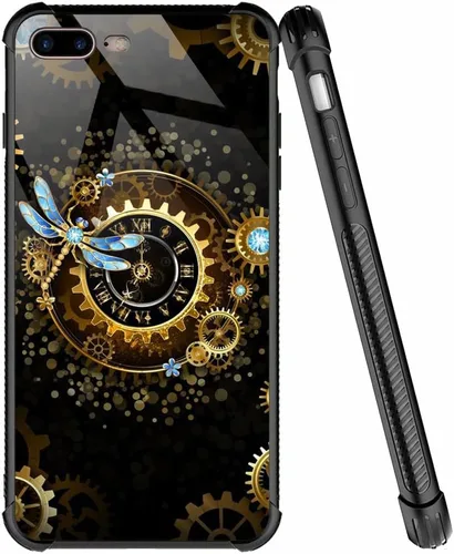 Miniatura 43 de ZHEGAILIAN Funda compatible con iPhone 7/8 Plus, funda de vidrio orgánico para niñas, mujeres y hombres, diseño de cuatro esquinas, antiarañazos, a