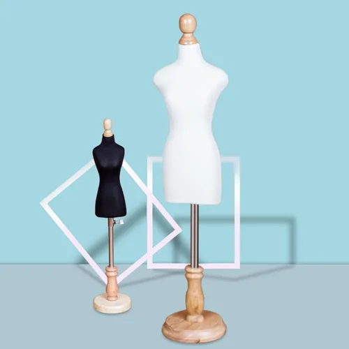 Miniatura 3 de Adjustable Mini Female Mannequin Dress Form with Wooden Base - Perfect for Sewing, Display, Tailoring, Fashion Design, and Crafting - Height