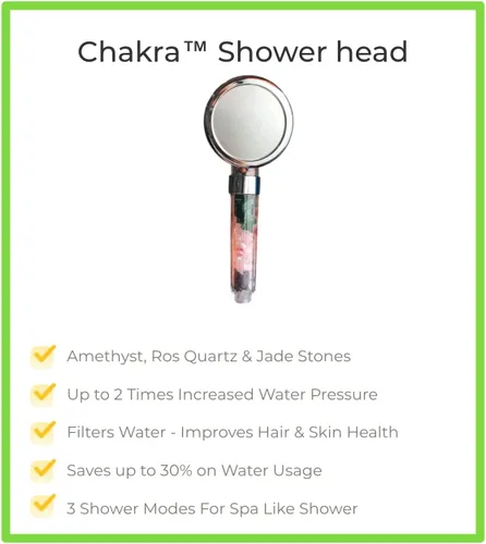 Miniatura 5 de MineralStream Cabezal de ducha Chakra + manguera Ducha de spa Ecowater con 3 ajustes de pulverización para un cabello y piel saludables Cabezal