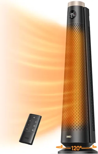 Dreo Calentador de espacio para interiores, calentadores eléctricos de 30 pulgadas con control remoto, oscilación de 120°, termostato ajustable, 5