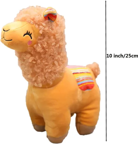 Miniatura 4 de Peluche de alpaca, lindos juguetes de peluche de alpaca, peluches esponjosos, regalo de peluche de llama para niños y amantes en Navidad, Marrón