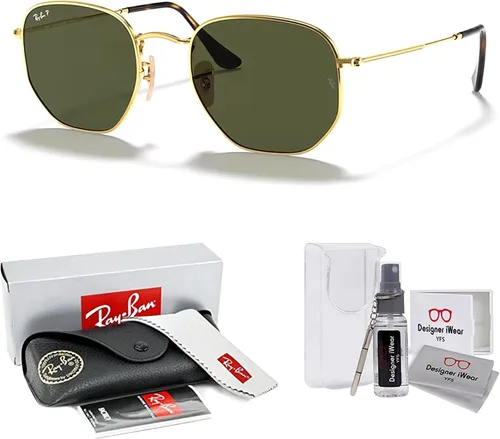 Miniatura 2 de Ray-Ban RB3548N - Gafas de sol hexagonales 001 de 54 M para hombres y mujeres (grande), paquete con kit de diseñador iWear