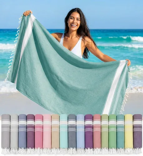Miniatura 65 de LANE LINEN - Paquete de 4 toallas de playa de gran tamaño, toalla de piscina prelavada, extragrande, de secado rápido y sin arena, toalla de viaje