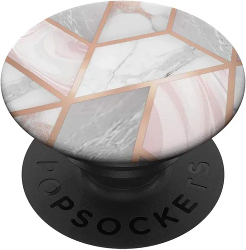 PopSockets PopGrip: agarre intercambiable para teléfonos y tabletas PopSockets estándar PopGrip: efecto mármol rosa, blanco y gris